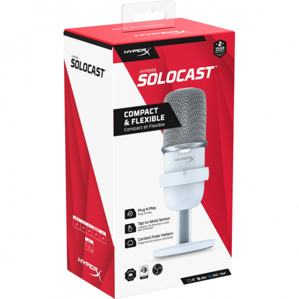 Микрофон для стриминга и игр HyperX SoloCast, White в Нальчике