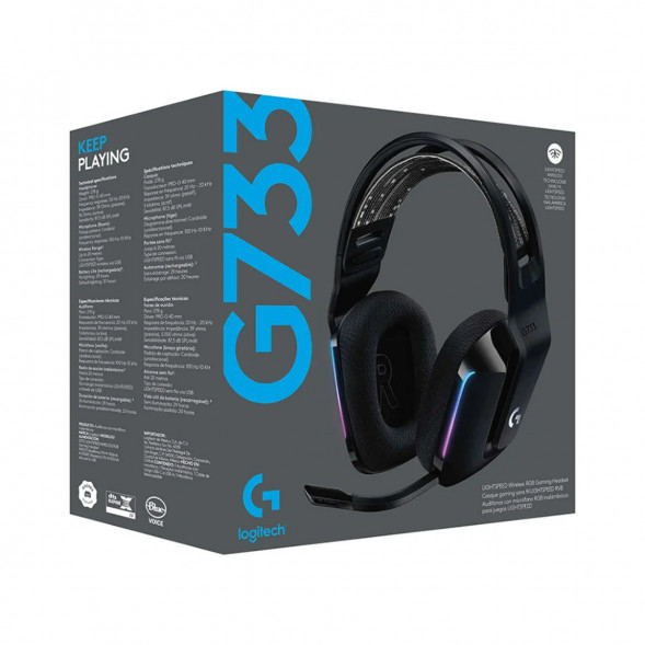 Игровая гарнитура Logitech G733 RGB Lightspeed Wireless, черный в Нальчике