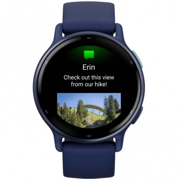 Умные часы Garmin Vivoactive 5, синие с металлически-синим безелем и силиконовым ремешком 010-02862-12 в Нальчике