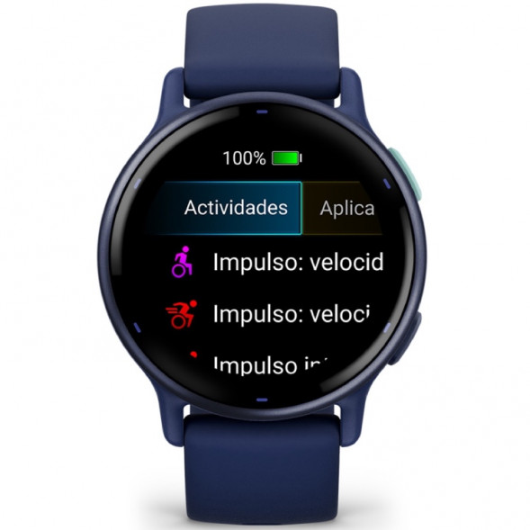 Умные часы Garmin Vivoactive 5, синие с металлически-синим безелем и силиконовым ремешком 010-02862-12 в Нальчике