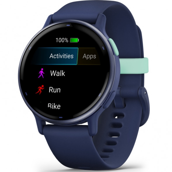 Умные часы Garmin Vivoactive 5, синие с металлически-синим безелем и силиконовым ремешком 010-02862-12 в Нальчике