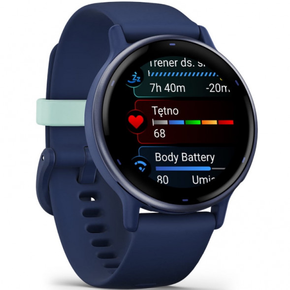 Умные часы Garmin Vivoactive 5, синие с металлически-синим безелем и силиконовым ремешком 010-02862-12 в Нальчике