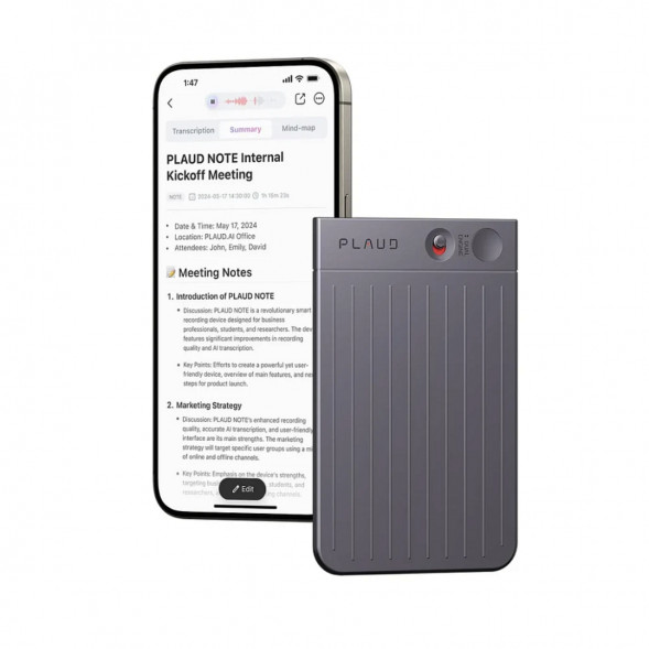 Диктофон с искусственным интеллектом GPT-5 Plaud Note, Black/черный в Нальчике