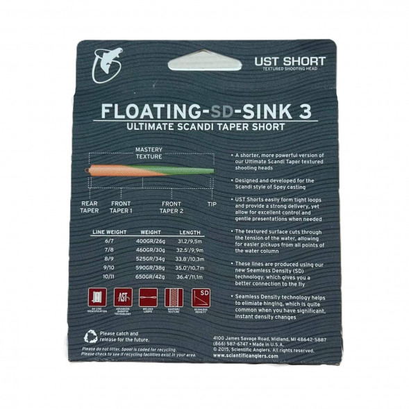 Рыболовная леска Scientific Anglers UST Short St-10/11-F/S3 Floating - SD - Sink 3 125130 в Нальчике