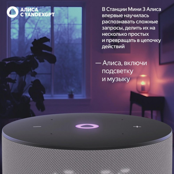 Умная колонка Яндекс Станция Мини 3 c Алисой на YandexGPT, серая в Нальчике