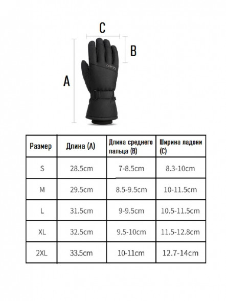 Перчатки горнолыжные сноубордические Copozz (синий, M) в Нальчике