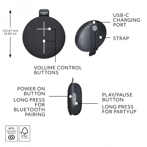 Портативная колонка Ultimate Ears MINIROLL, черный в Нальчике