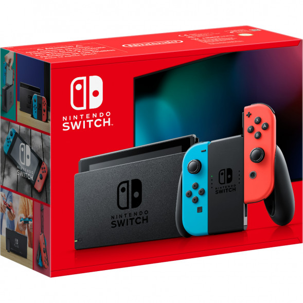 Игровая приставка Nintendo Switch OLED 64 ГБ, неоновый синий/неоновый красный в Нальчике