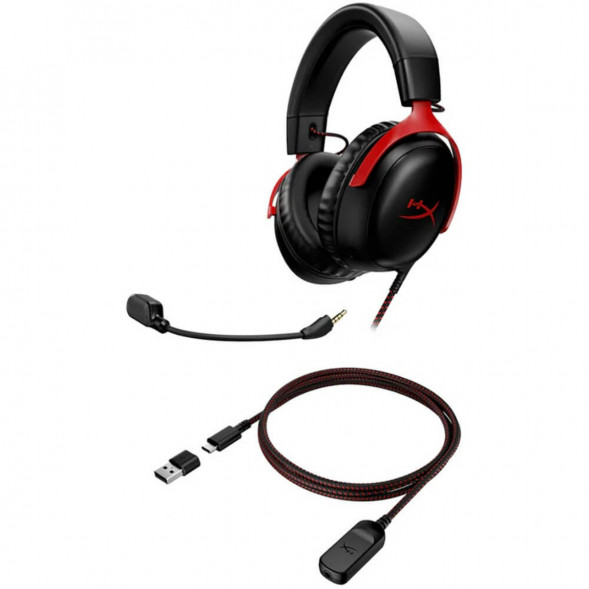 Компьютерная гарнитура HyperX Cloud III проводная, чёрный/красный в Нальчике