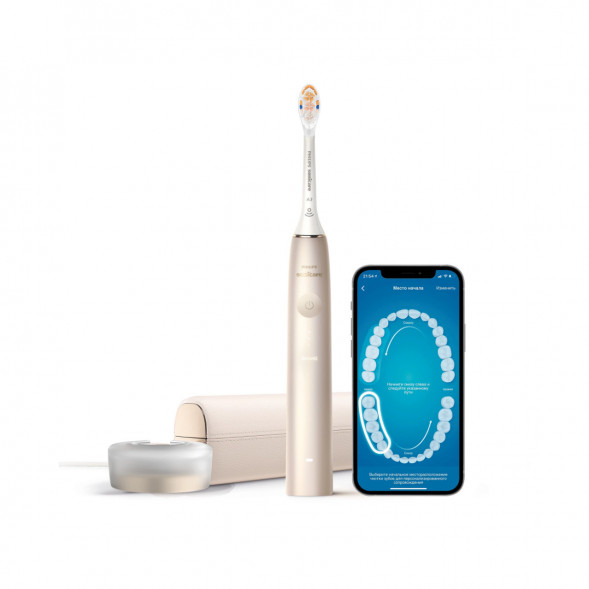Звуковая зубная щетка Philips Sonicare 9900 Prestige HX9992, золотистое шампанское в Нальчике