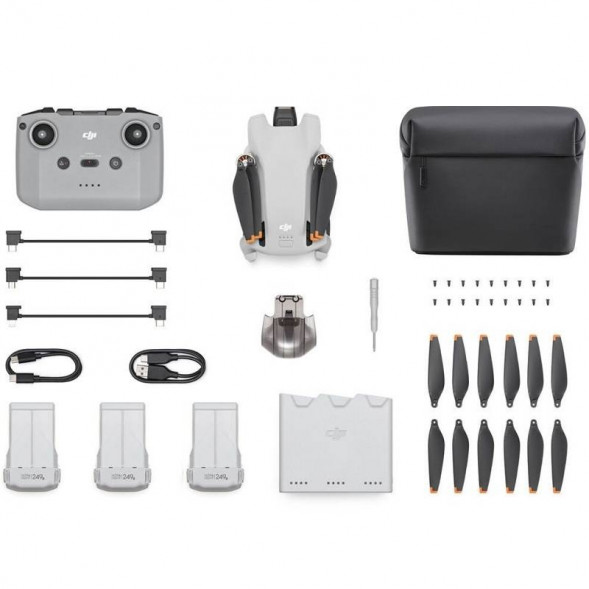 Квадрокоптер DJI Mini 3 Fly More Combo (DJI RC-N1) с пультом без дисплея, белый в Нальчике