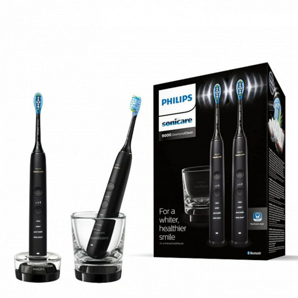 Набор из 2 электрических зубных щеток Philips Sonicare DiamondClean 9000 HX9914/54, чёрный в Нальчике