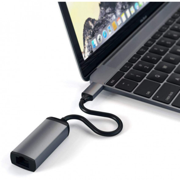 Адаптер Satechi USB-C - Ethernet ST-TCENM, серый космос в Нальчике