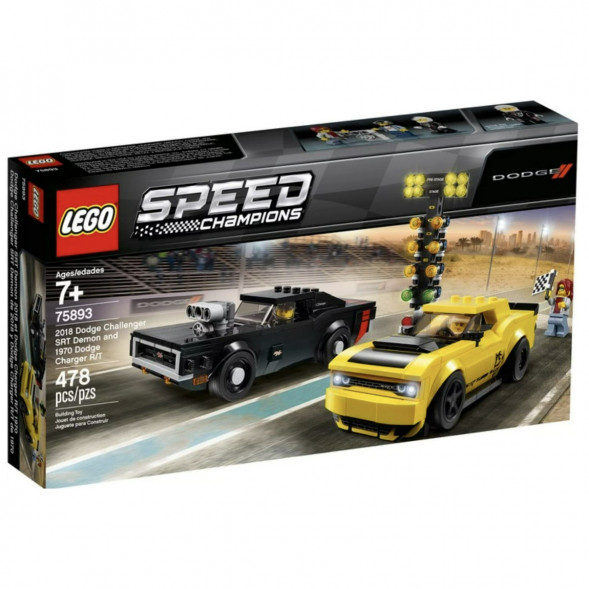 Конструктор LEGO Speed Champions 75893 2018 Dodge Challenger SRT Demon и 1970 Dodge Charger R/T в Нальчике