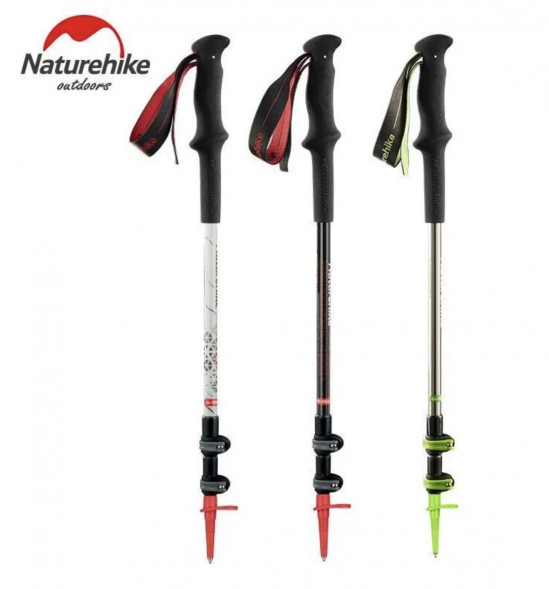 Треккинговая палка Naturehike 135 см, 1 шт., черный/красный в Нальчике