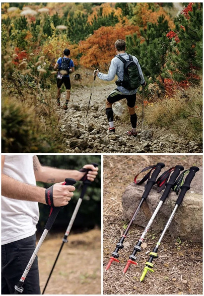 Треккинговая палка Naturehike 135 см, 1 шт., черный/красный в Нальчике