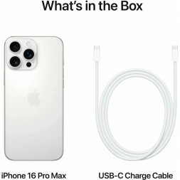 Смартфон Apple iPhone 16 Pro Max (nano SIM+eSIM) 256ГБ, White Titanium