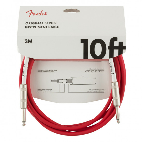 Инструментальный кабель Fender Original Series 10 Ft, 3 м, Jack 6.3, красный в Нальчике