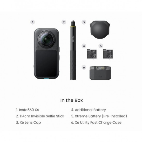 Экшн-камера Insta360 X6 Essentials Bundle, Black в Нальчике
