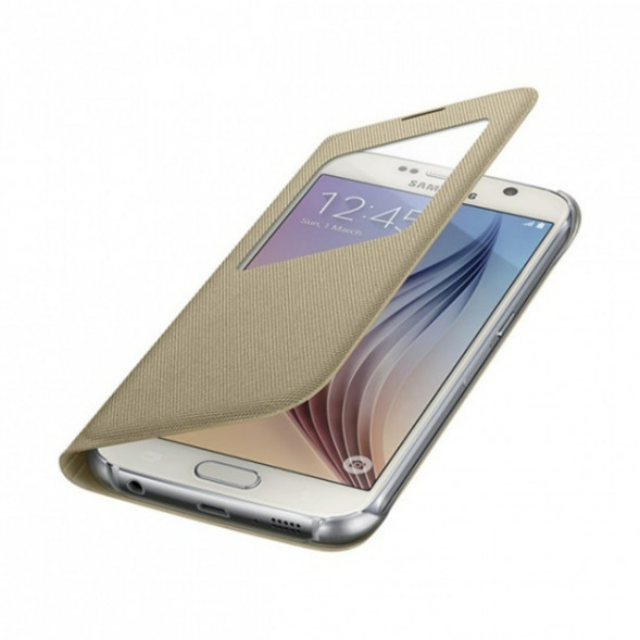 Чехол для Samsung Galaxy S6 S-View Cover (EF-CG920BFE), Gold в Нальчике