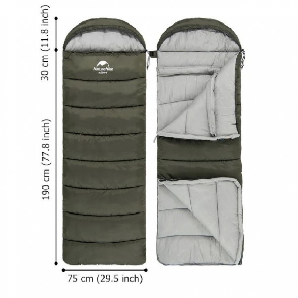 Спальный мешок Naturehike U250 (Левый), коричневый в Нальчике