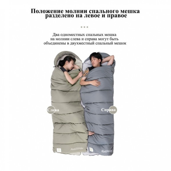 Спальный мешок Naturehike M300 (Левый), серый в Нальчике