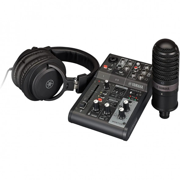 Микшер для стриминга Yamaha AG03MK2 LSPK Live Stream Black с аксессуарами в Нальчике