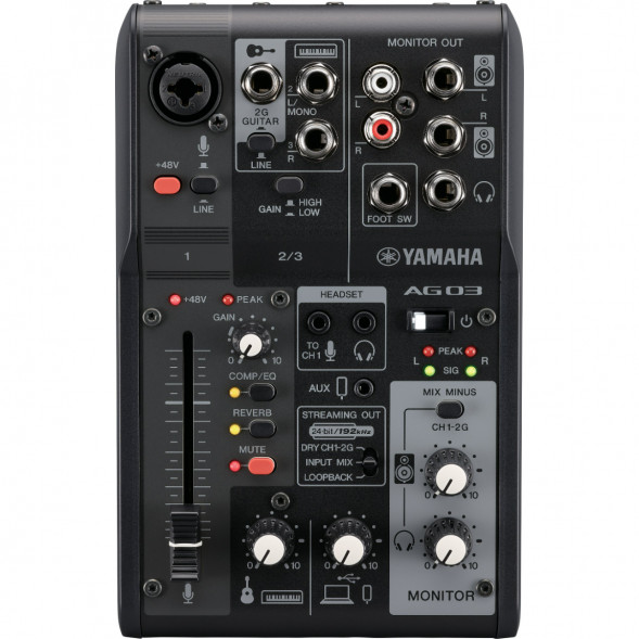 Микшер для стриминга Yamaha AG03MK2 LSPK Live Stream Black с аксессуарами в Нальчике