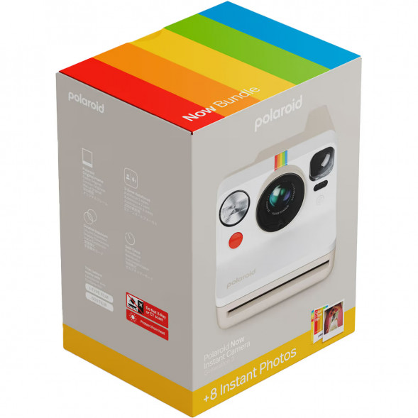 Фотоаппарат моментальной печати Polaroid Now Generation 3 + 8 цветных картриджей, белый в Нальчике