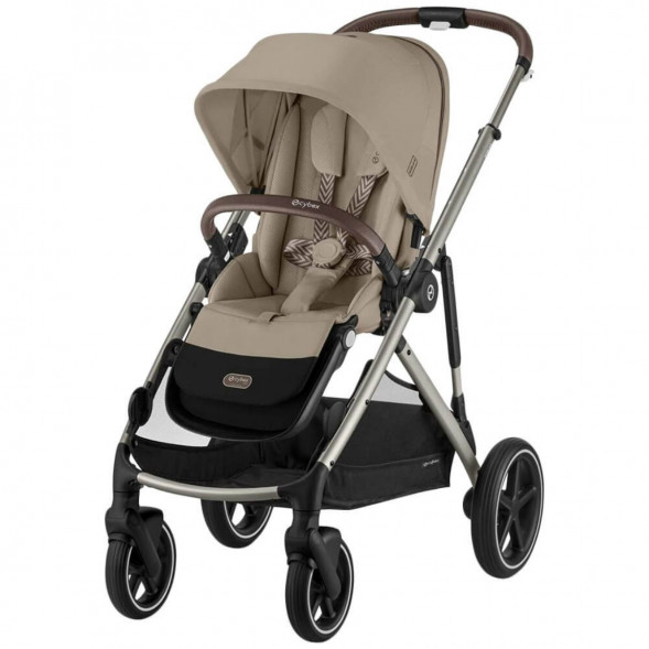 Детская коляска Cybex Gazelle S TPE Almond Beige с корзиной и дождевиком в Нальчике