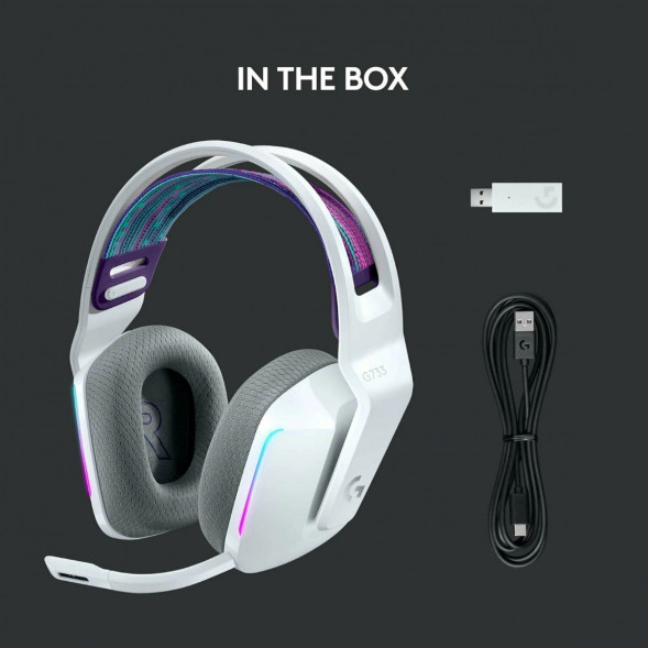 Игровая гарнитура Logitech G733 RGB Lightspeed Wireless, белый в Нальчике