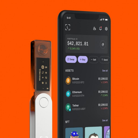 Аппаратный криптокошелек Ledger Nano X, BTC Orange  в Нальчике