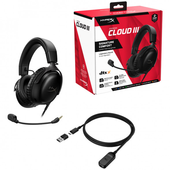 Компьютерная гарнитура HyperX Cloud III проводная, чёрный в Нальчике