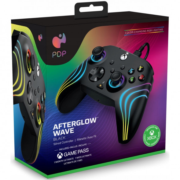 Геймпад проводной PDP для Xbox Afterglow Wave, Black в Нальчике