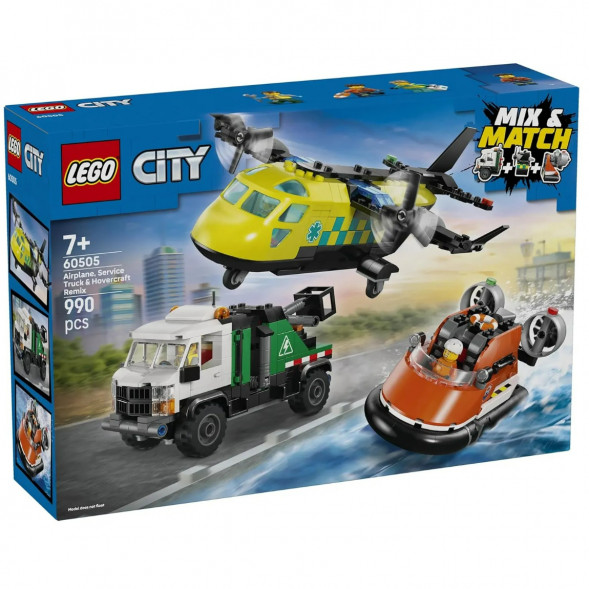 Конструктор LEGO City 60505 Самолет, сервисный грузовик и судно на воздушной подушке в Нальчике